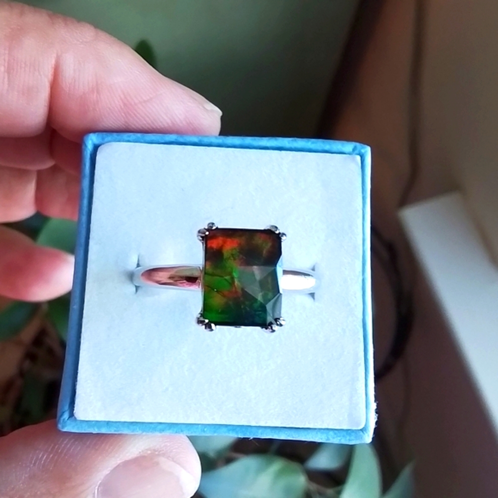 Mystic Topaz Sterling Silver Ring, Size 10